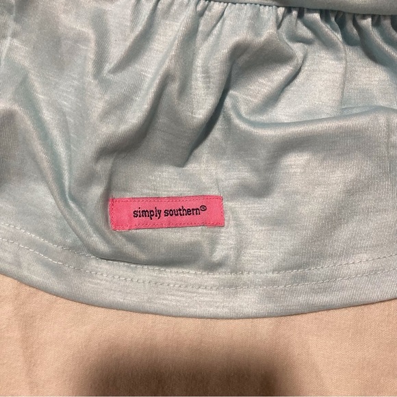 Simply Southern Blue and Pink Tie-Dye Tiered Sleeveless Blouse - Picture 10 of 11